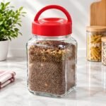 Bocal Carré en Verre 1700 ml avec Poignée