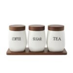 Set de Pots de Conservation sur Socle en Bois