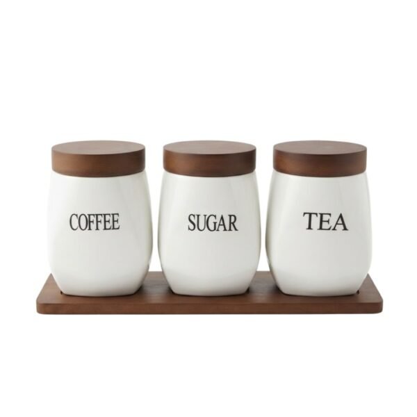 Set de Pots de Conservation sur Socle en Bois