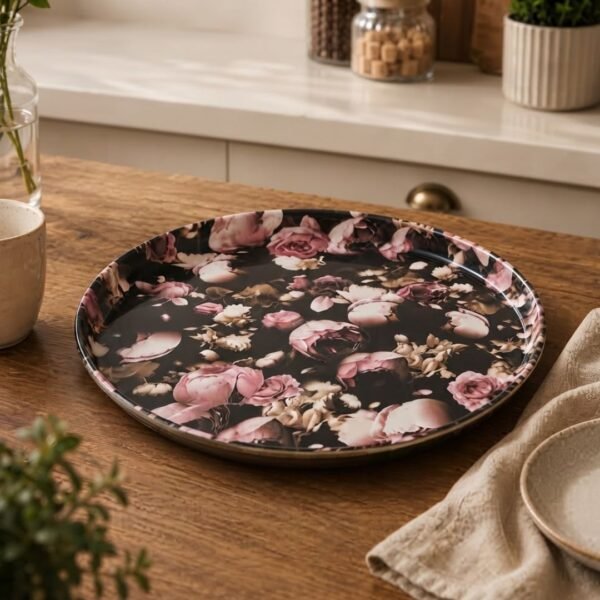 Plateau Rond en Plastique Décoratif